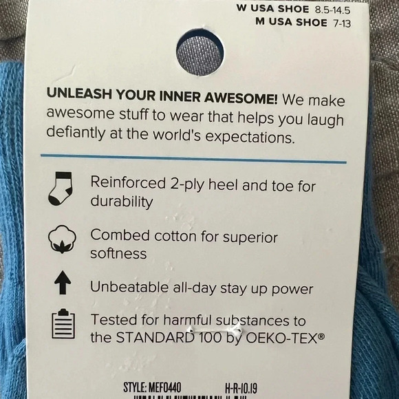 Sock It to Me Unisex Blue Crew Socks - Grillin' It  One Size Fits 7-13 - Picture 3 of 9